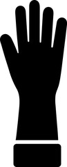 Glove icon in b&w color.