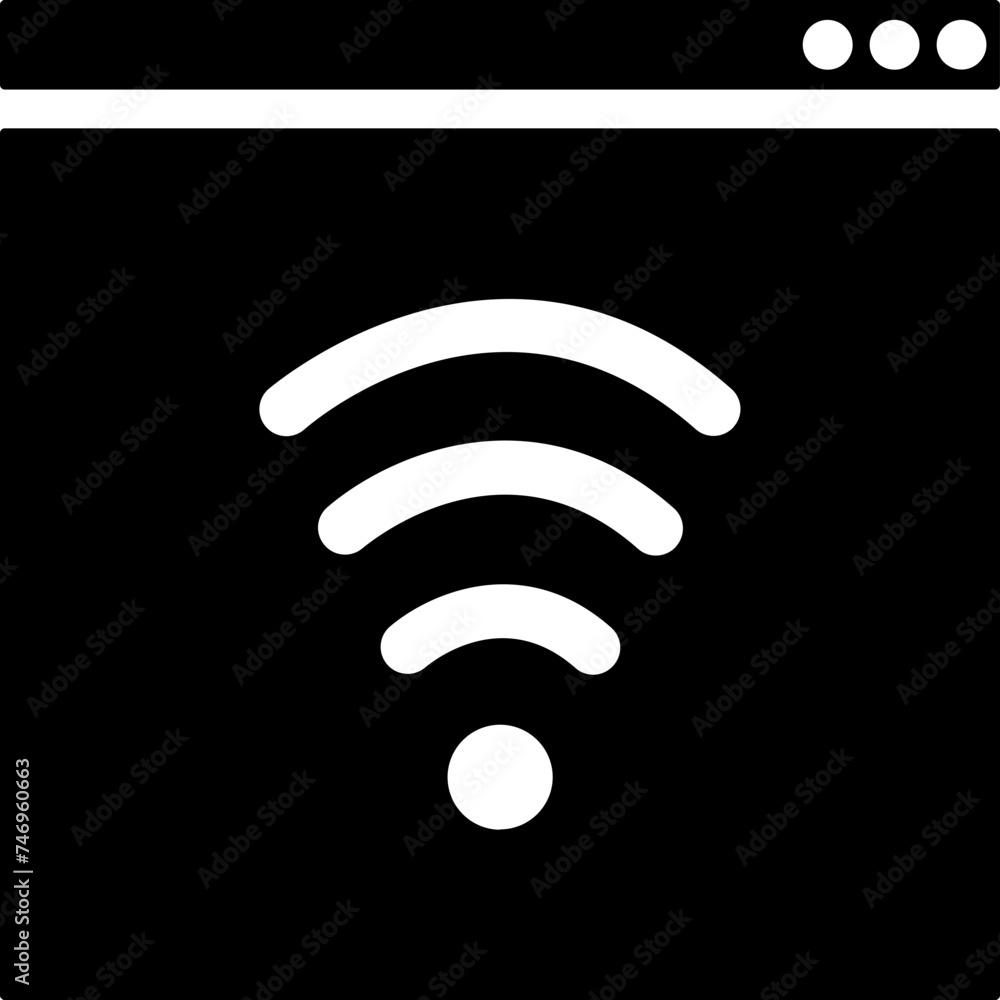 Aufkleber wifi app or browser internet connection glyph icon.