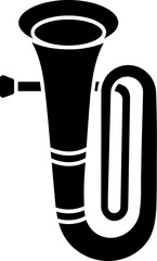 Isolated tuba icon in flat style.