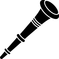 Glyph illustration of vuvuzela music instrument icon.