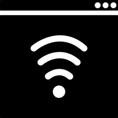 Wifi app or browser internet connection glyph icon.