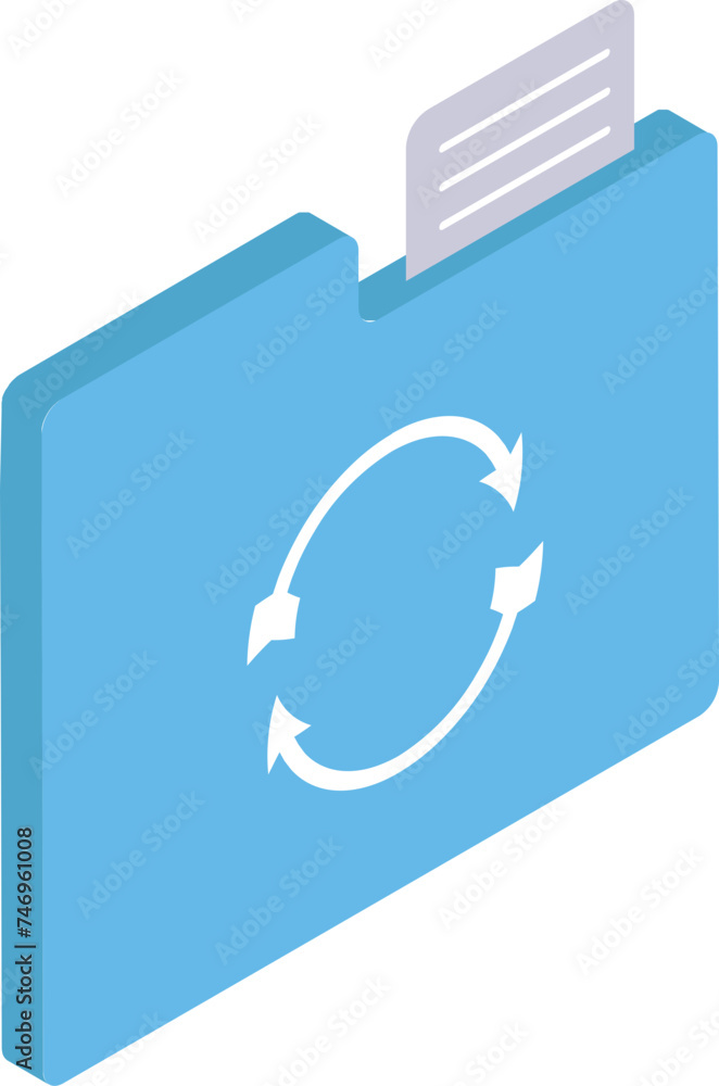 Poster document folder element in isometric style.