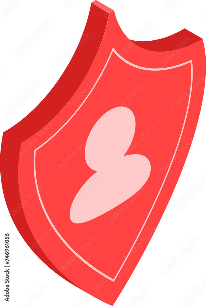 Poster user security shield isometric element.