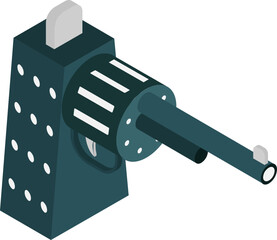 Isometric army gun element.