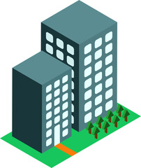 Fototapeta premium Vector illustration of building isometric element.