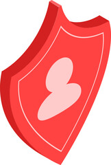 User security shield isometric element.