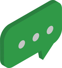 3D chat icon in green color.