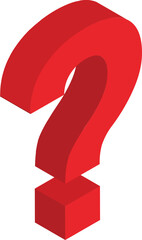 Question mark sign in 3d style.