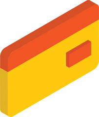 3D isometric of payment card or credit card icon.