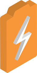 3D isometric battery icon.