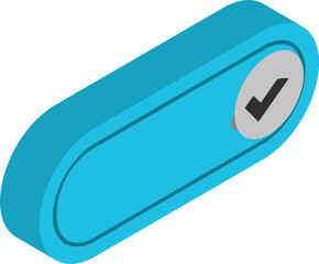 Confirm or switch on button icon in 3d style.