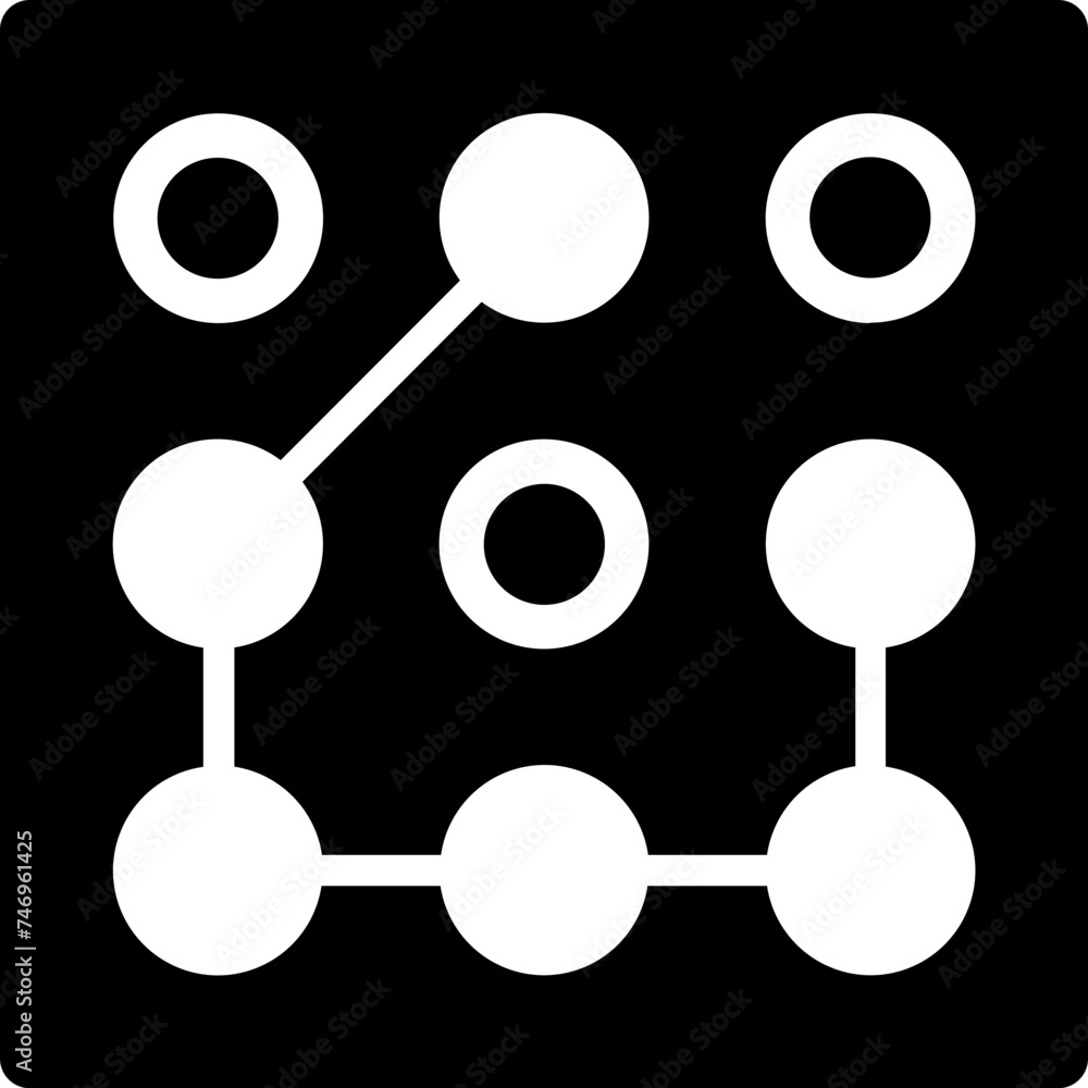 Poster screen pattern lock icon in b&w color.
