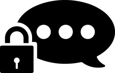 Illustration of chatting or message lock icon.