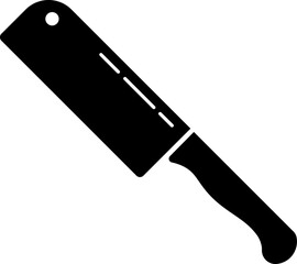 B&W cleaver icon in flat style.