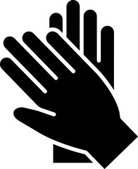 Gloves icon in black color.
