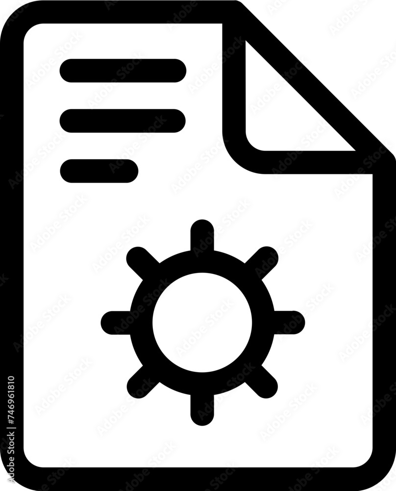Poster line art document setting icon in flat style.