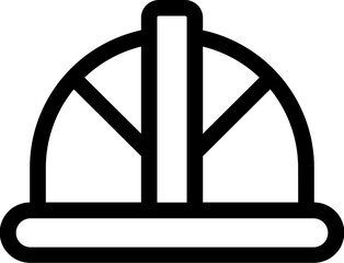 Construction helmet icon in black line art.
