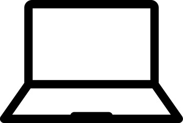 Illustration of laptop icon in thin line art. - obrazy, fototapety, plakaty