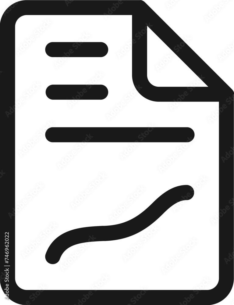 Poster isolated document icon in line art style.