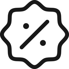 Round shape badge or halal icon in line art.