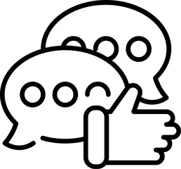 Like comments icon in thin line art.