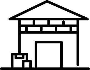 Warehouse icon in flat style.