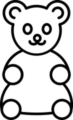 Isolated teddy bear icon in flat style.