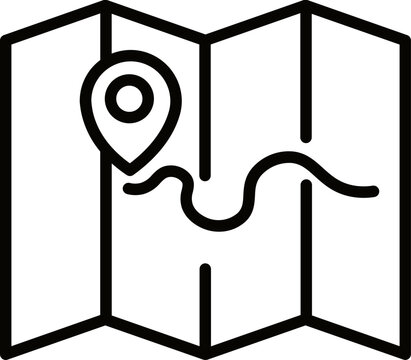 black map with location marker and route clip art preview