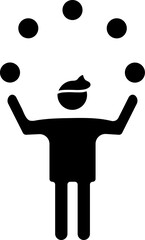 Illustration of juggler glyph icon.