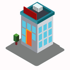 Building element in isometric style.