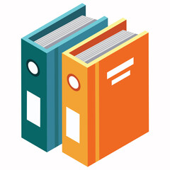 Isometric illustration of file or document element.