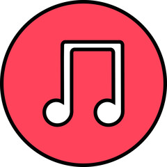 Music Note icon in red and white color.