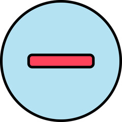Minus or Remove Button icon in red and blue color.