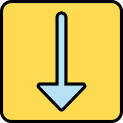 Download Button icon in yellow and blue color.
