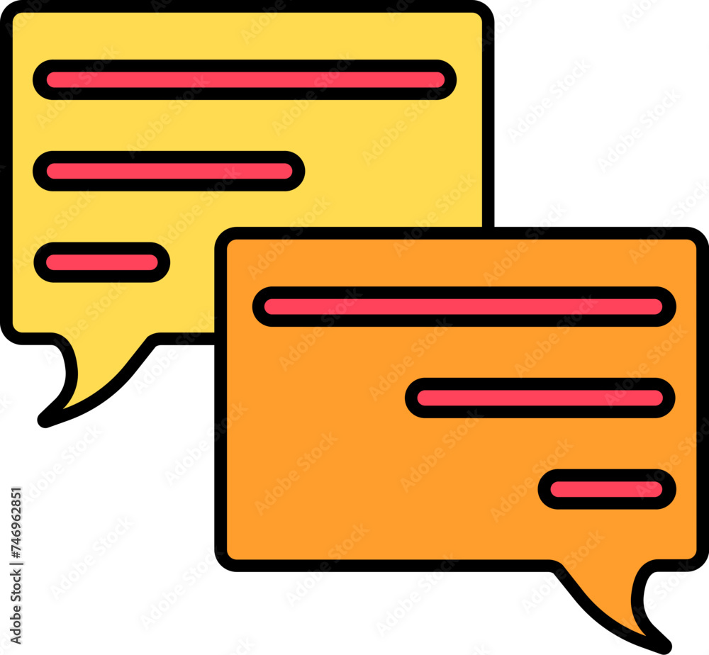Aufkleber message or comments icon in flat style.