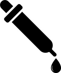 B&W illustration of pipette icon.