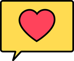 Favourite or Love Message icon in red and yellow color.