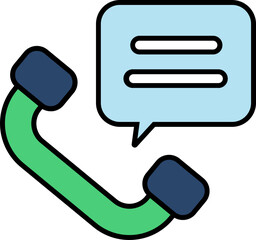 Phone Chatting or Message Call icon in flat style.