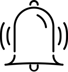 Vector illustration of bell icon or symbol.