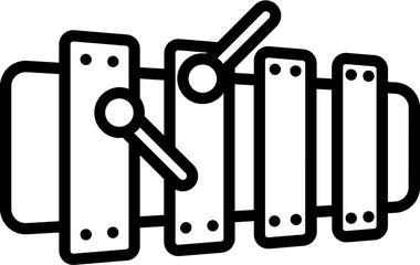 Isolated xylophone icon in line art.