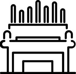 Illustration of music machine icon in line art.