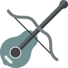 Guitar icon in green and gray color.