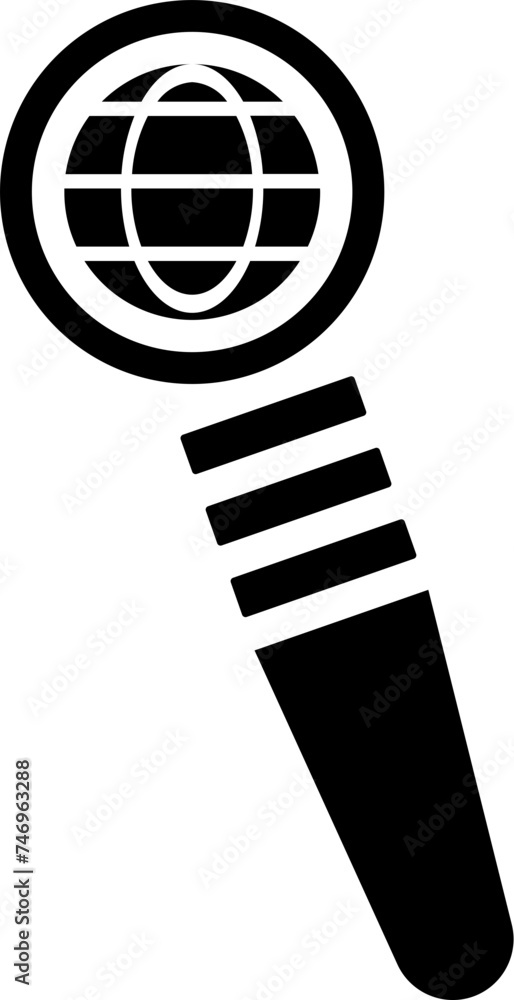 Poster b&w location searching icon in flat style.