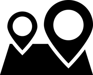 Map navigation glyph icon or symbol. - obrazy, fototapety, plakaty