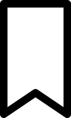 Line art bookmark icon in flat style.