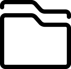 Line art file folder icon in flat style.
