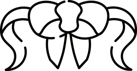 Bow ribbon icon in thin line art.