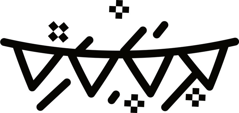 recommend clip art: Line art bunting flags icon in flat style.