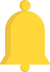 Flat style bell icon in yellow color.