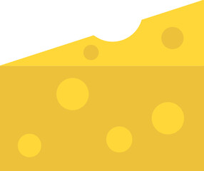 Yellow cheese icon on white background.